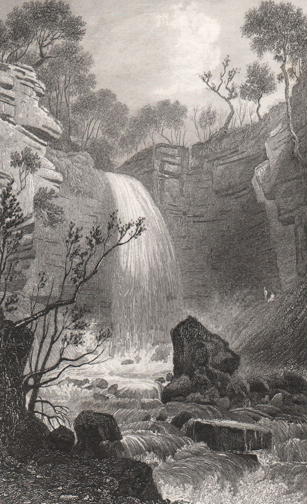Associate Product Melincourt Fall, Vale of Neath, Glamorganshire, Wales, by Henry Gastineau 1835