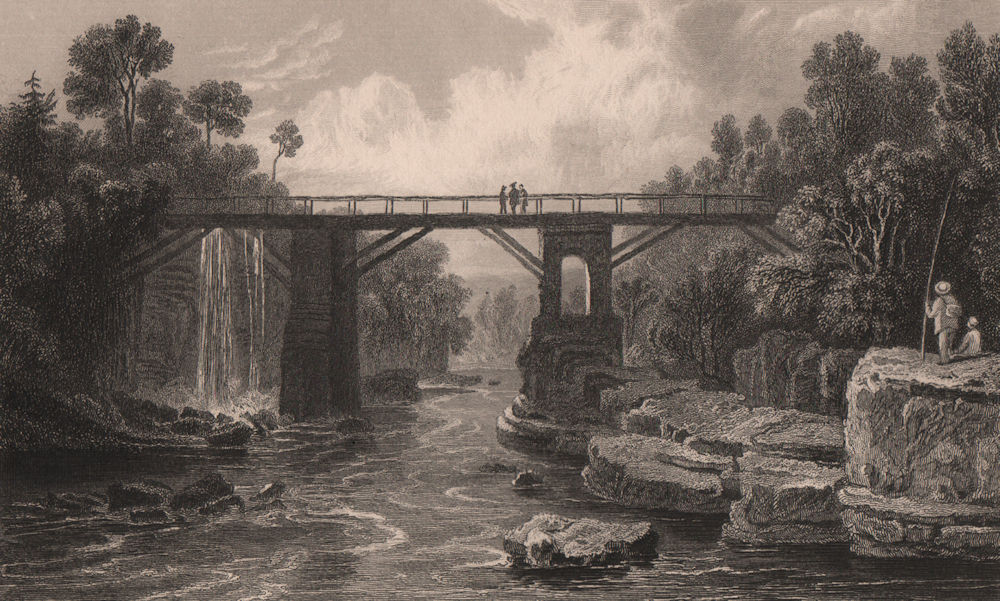Associate Product Aqueduct on the Taff, Glamorganshire, Wales, by Henry Gastineau 1835 old print