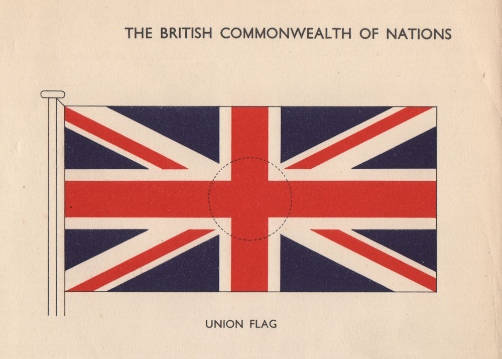 BRITISH FLAGS. Union Flag. Union Jack 1958 old vintage print picture