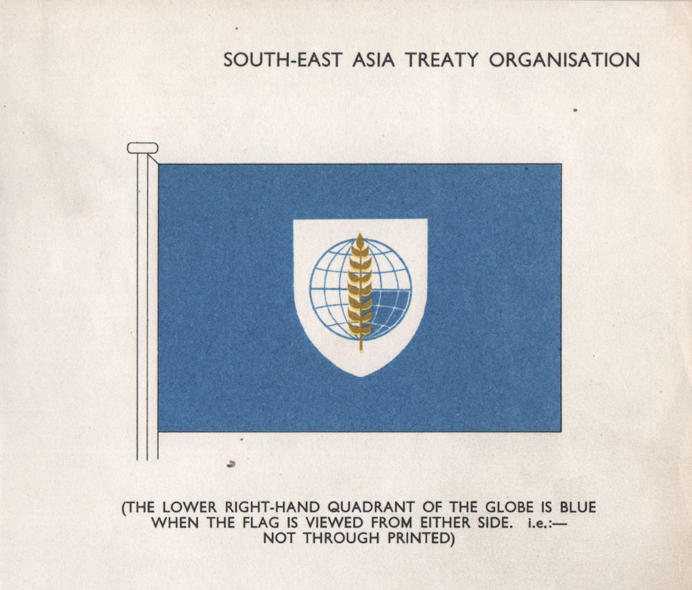 Associate Product SOUTH EAST ASIA TREATY ORGANISATION FLAG 1958 old vintage print picture