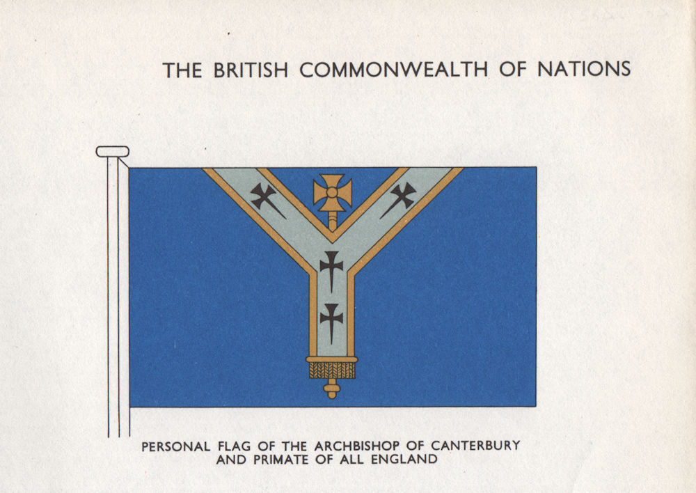 Associate Product BRITISH FLAGS. Archbishop of Canterbury & Primate of all England 1958 print