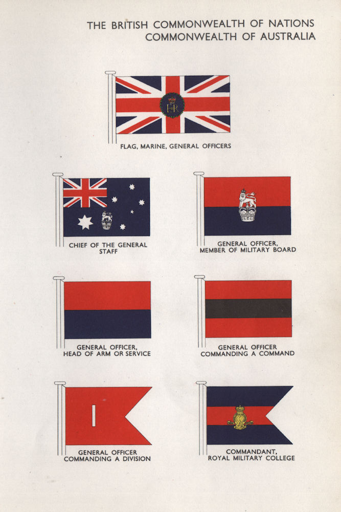 Associate Product AUSTRALIA MILITARY FLAGS. Marine/General Officers. Chief of General Staff 1958
