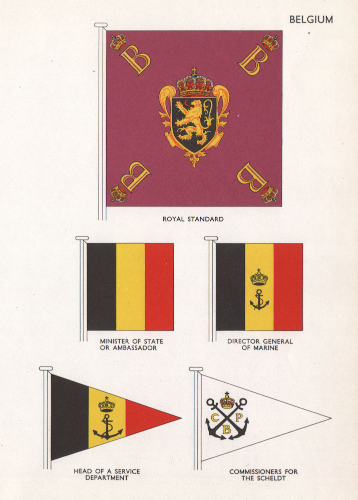 BELGIUM FLAGS. Royal Standard. Minister of State. Scheldt Commisioners 1958