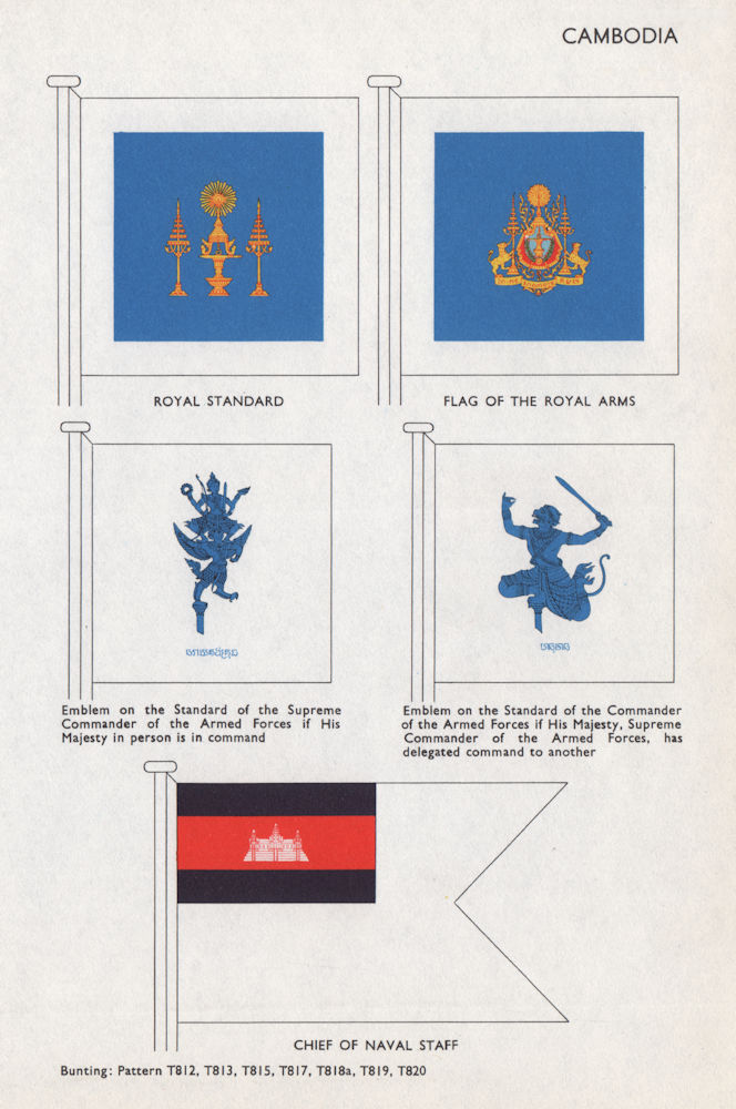 CAMBODIA FLAGS. Royal Standard. Royal Arms. Emblems. Chief of Naval Staff 1958