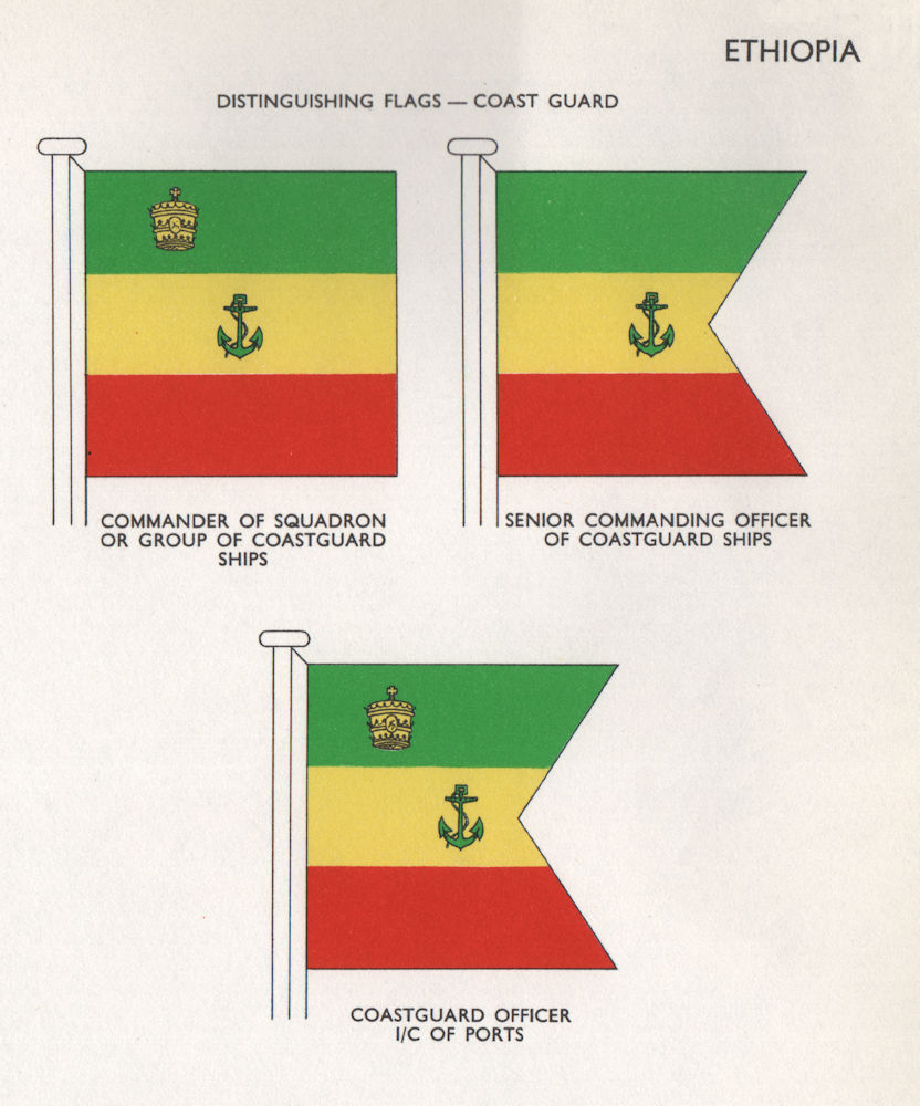 ETHIOPIA COAST GUARD FLAGS Commander of Squadron Senior Commanding officer 1958