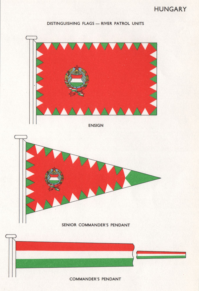 Associate Product HUNGARY RIVER PATROL UNITS. Ensign. Senior Commander's Pendant 1958 old print