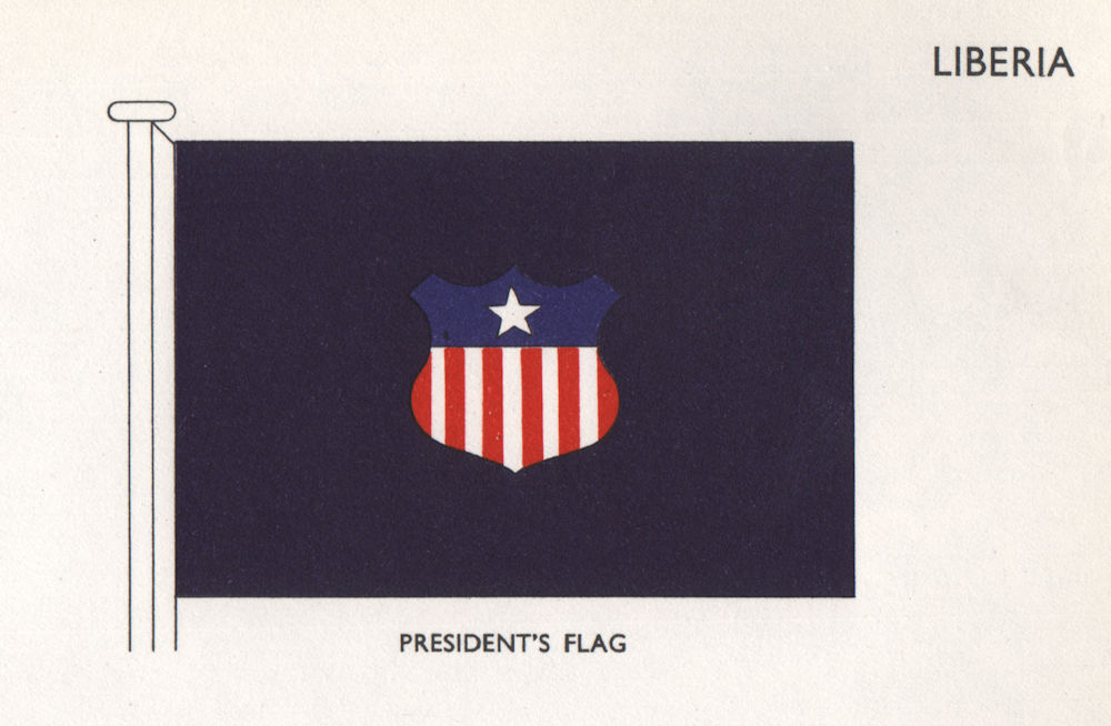 Associate Product LIBERIA FLAGS. President's Flag 1958 old vintage print picture