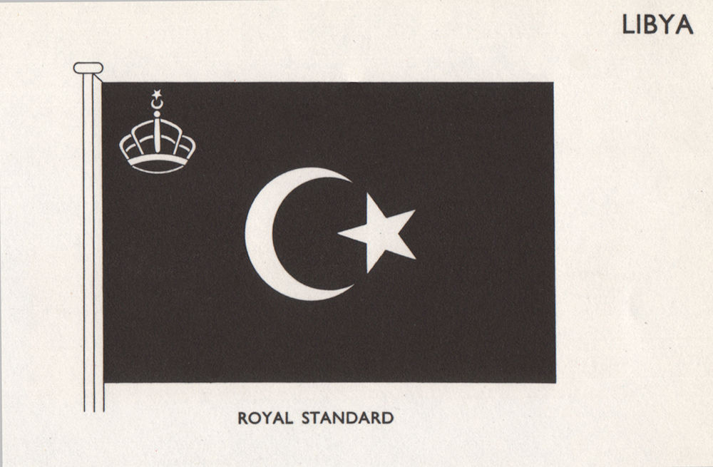 Associate Product LIBYA FLAGS. Royal Standard 1958 old vintage print picture