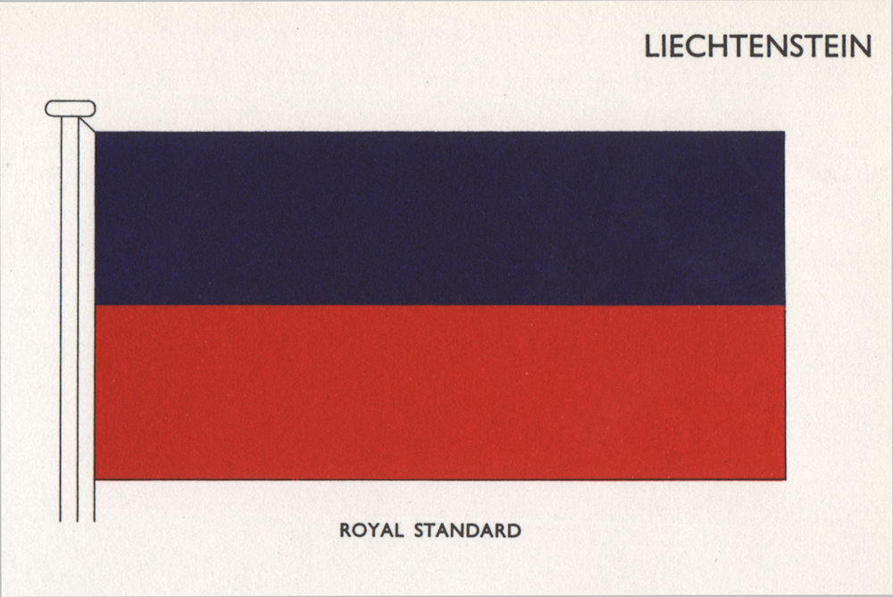Associate Product LIECHTENSTEIN FLAGS. Royal Standard 1958 old vintage print picture