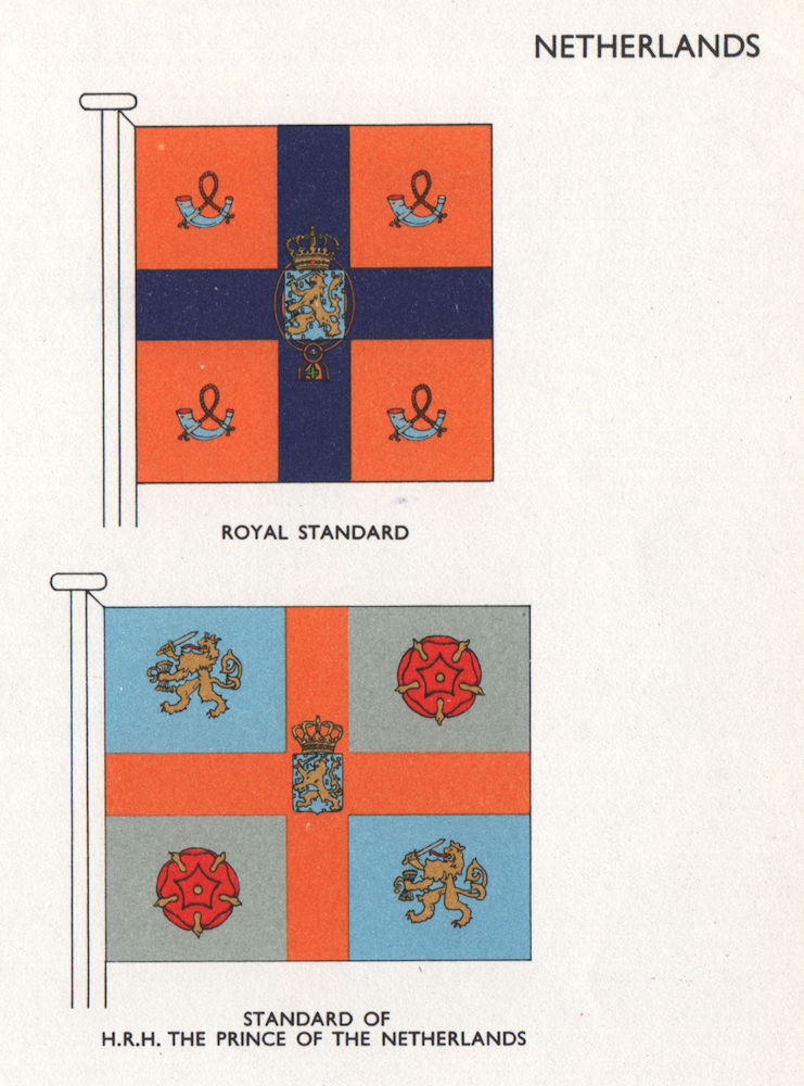 Associate Product NETHERLANDS FLAGS. Royal Standard. Standard of H.R.H. The Prince of the N. 1958