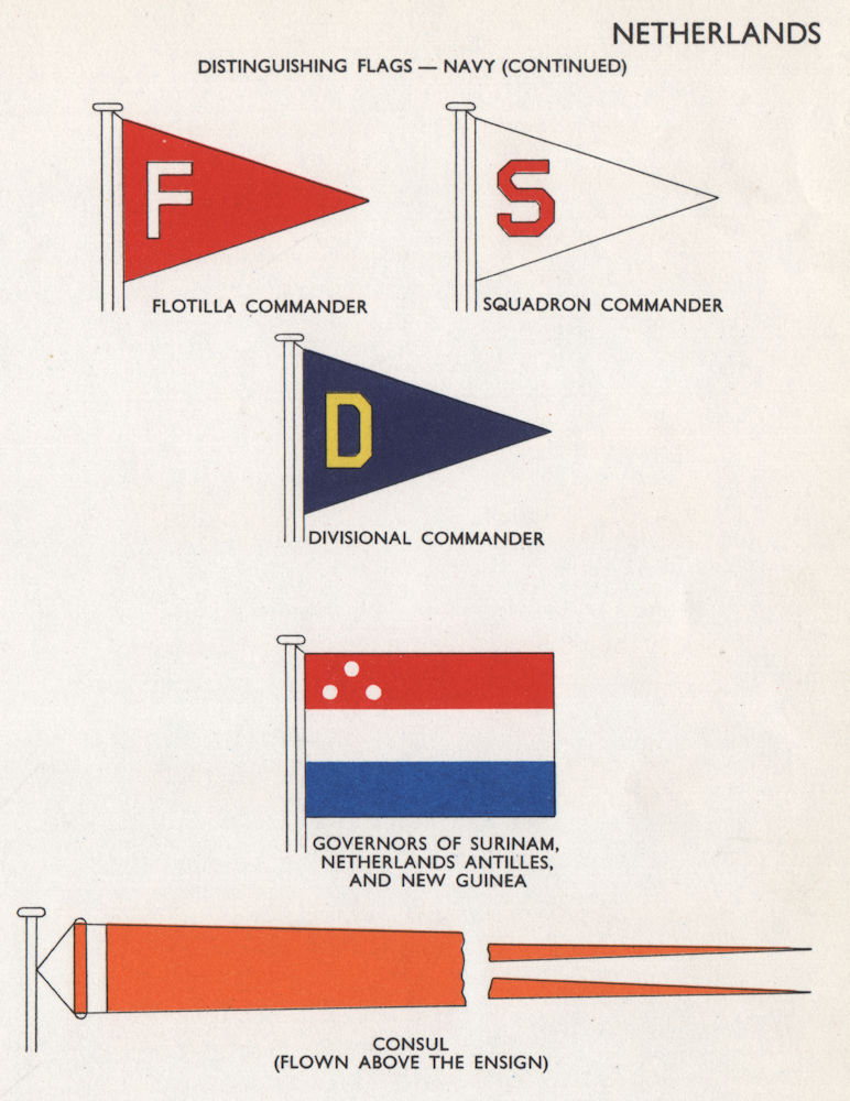 Associate Product NETHERLANDS NAVY FLAGS. Flotilla/Squadron/Divisional Commander. Governors 1958