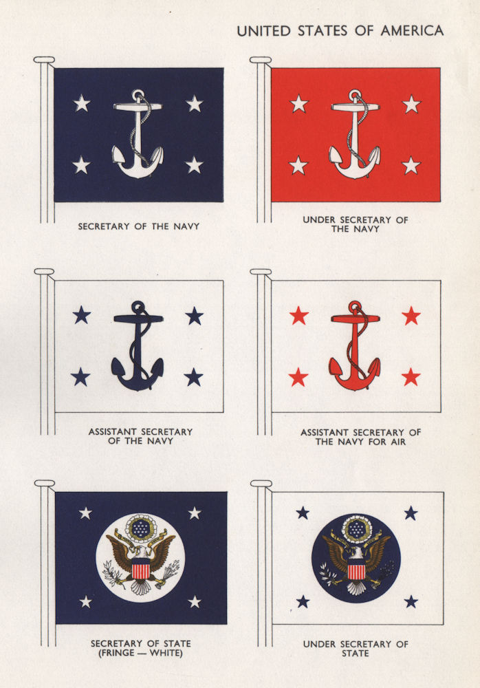 Associate Product USA FLAGS. Secretary of Navy. Secretary of State. Under Secretary of State 1958