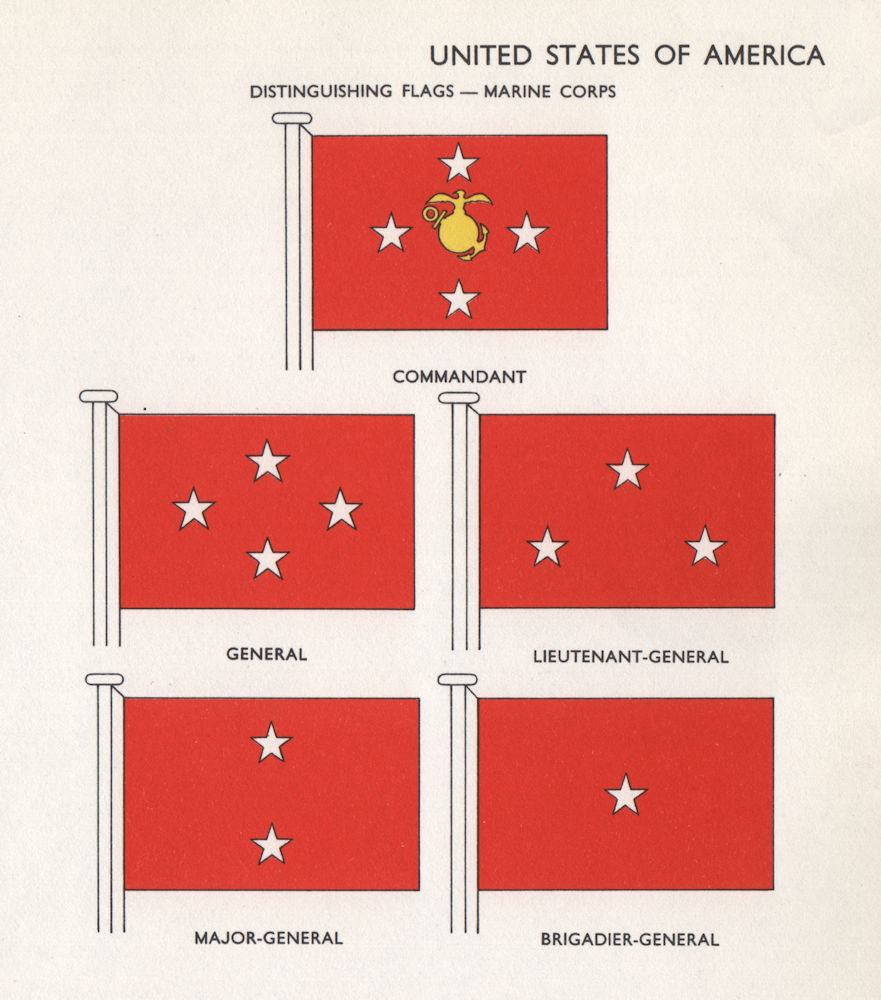 Associate Product US MARINE CORPS FLAGS. Commandant. Lieutenant-, Major- & Brigadier-General 1958