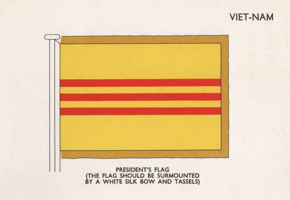 VIETNAM FLAGS. President's Flag  1958 old vintage print picture