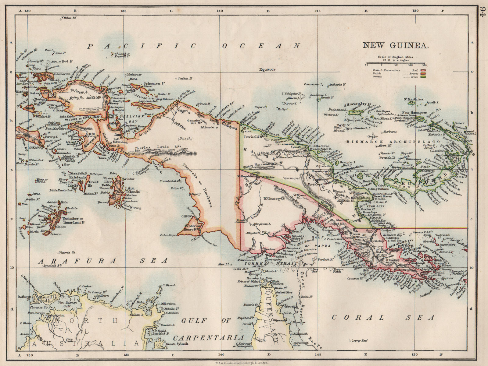 Associate Product COLONIAL NEW GUINEA. Kaiser Wilhelm Land. British & Dutch New Guinea  1900 map