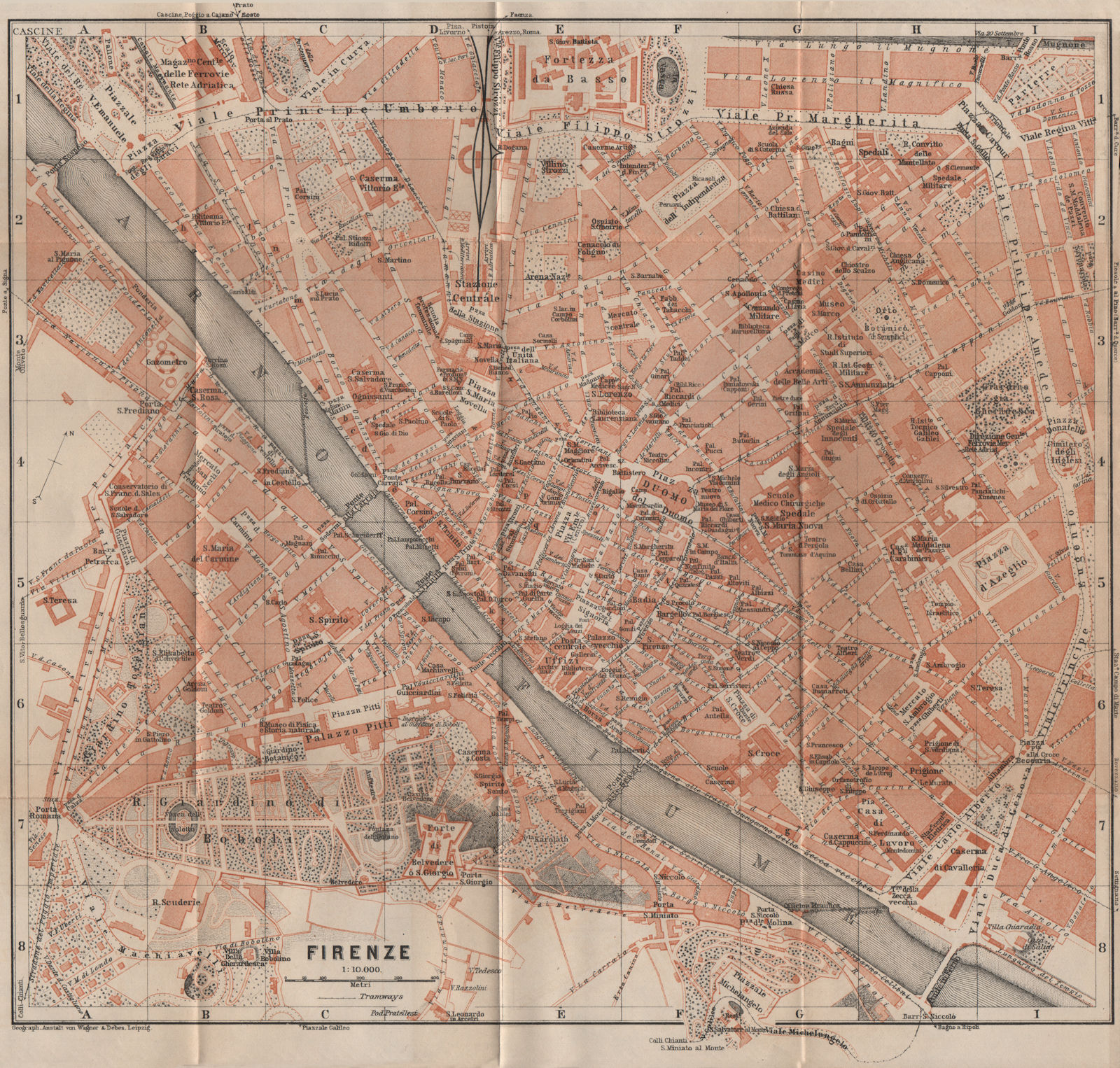 Associate Product FIRENZE FLORENCE antique town city plan piano urbanistico. Italy mappa 1903