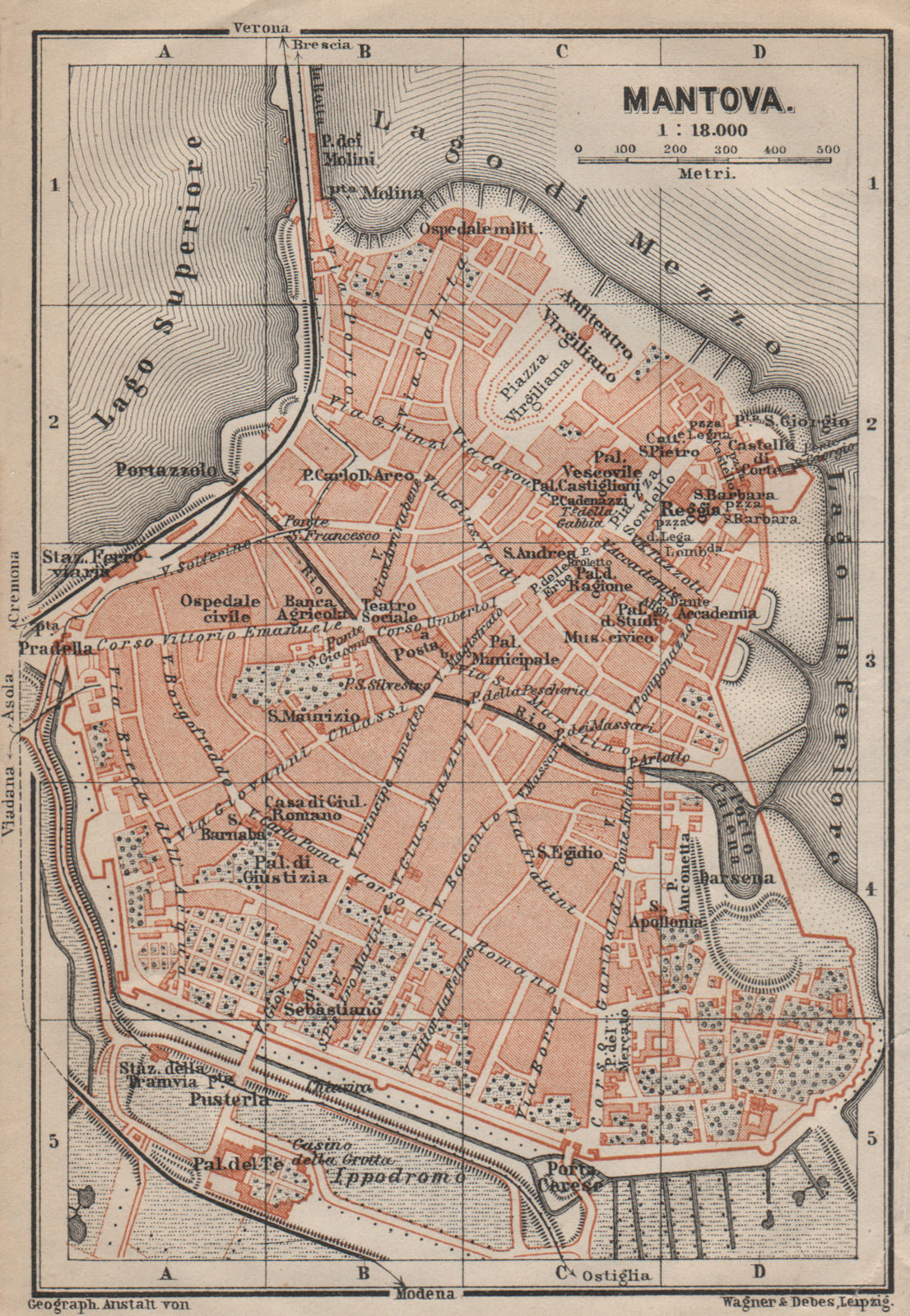 Associate Product MANTOVA (MANTUA) antique town city plan piano urbanistico. Italy mappa 1906