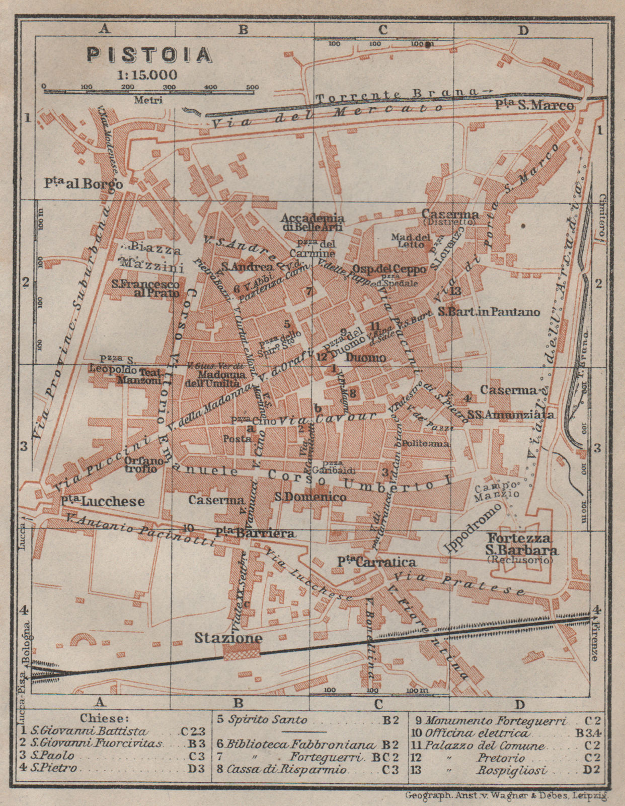 Associate Product PISTOIA antique town city plan piano urbanistico. Italy mappa. SMALL 1913