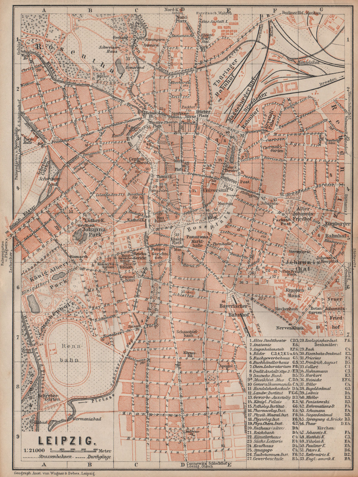 Associate Product LEIPZIG antique town city stadtplan. Saxony karte. BAEDEKER 1904 old map