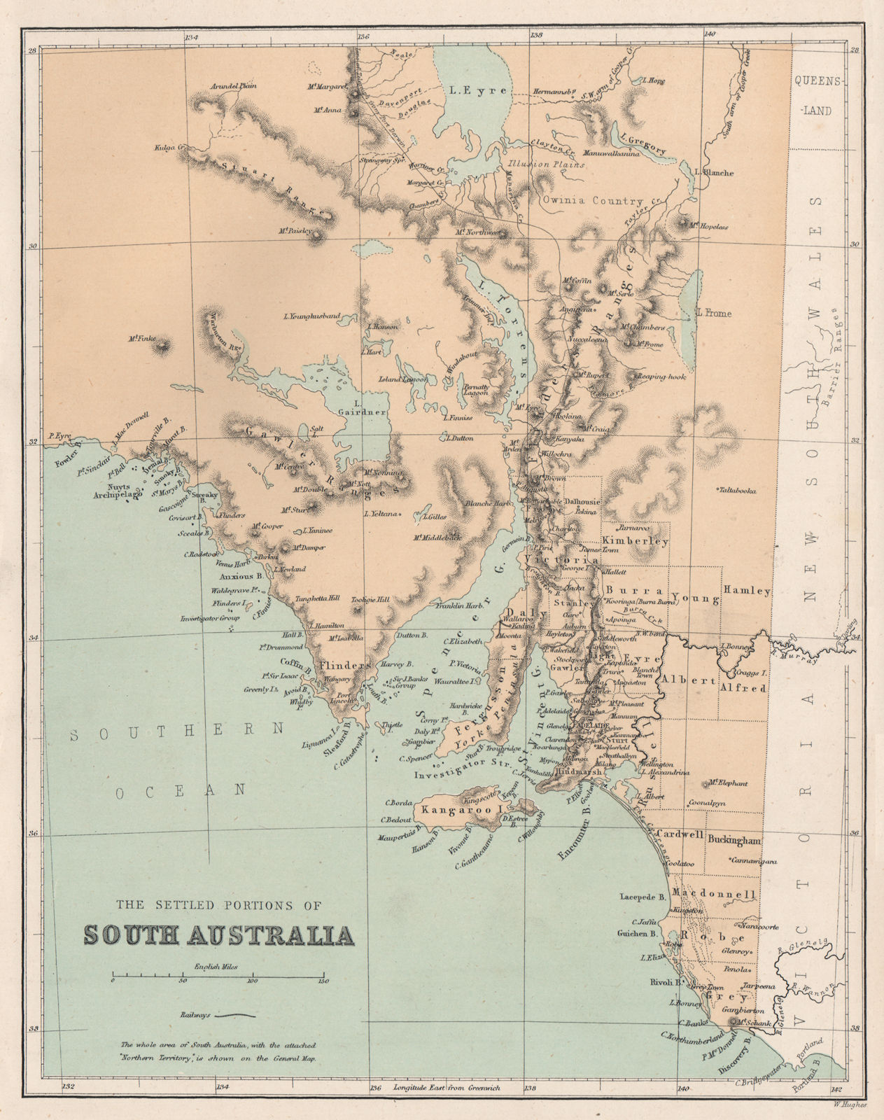 Associate Product "The settled portions of South Australia ". Adelaide environs. BOOTH c1874 map