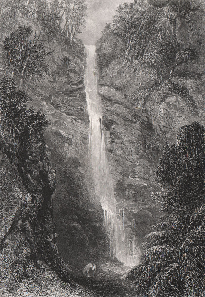Associate Product "Waterfall near Adelaide". Edwin C. BOOTH/John Skinner PROUT. Australia c1874