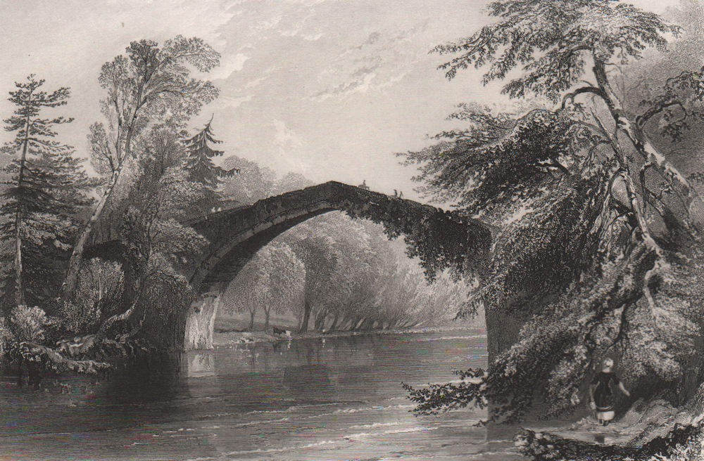 Associate Product Bridge of Doon. Brig o'Doon, Ayrshire. Scotland. BARTLETT c1840 old print