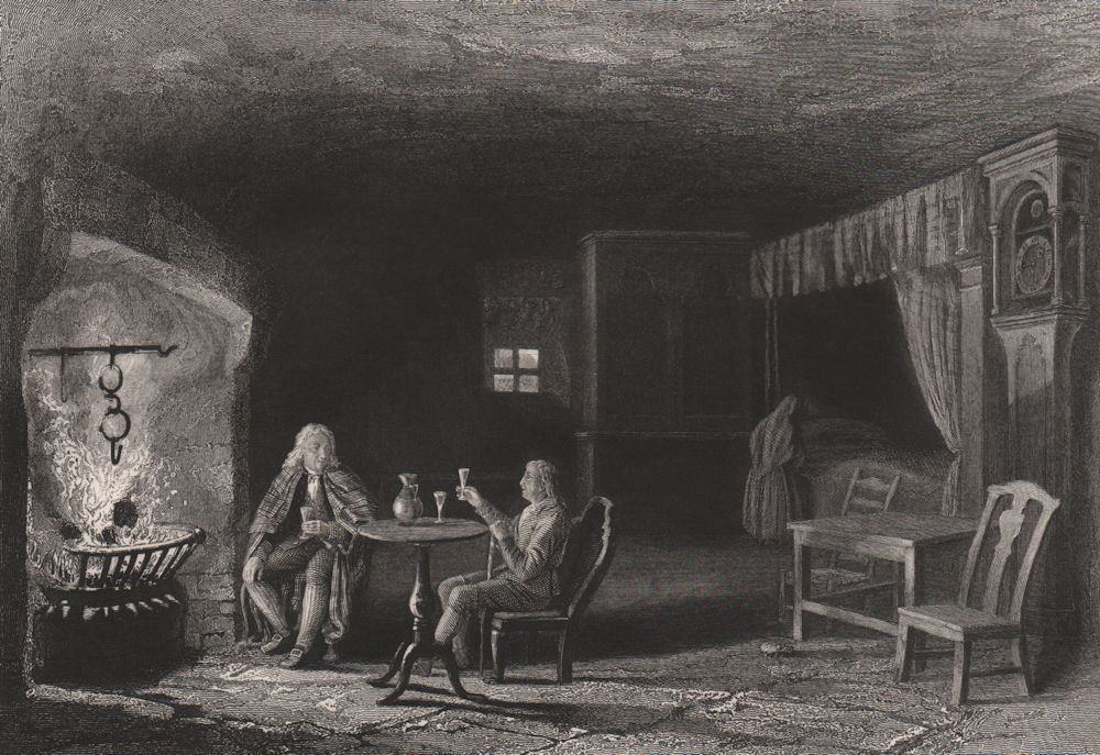 Associate Product Robert Burns' birth place interior. Burns Cottage, Alloway. BARTLETT c1840