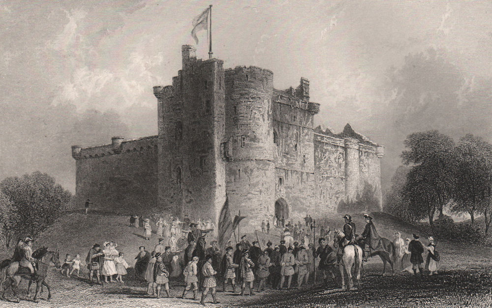 Associate Product Castle of Doune. Prince Charles Stuart. Battle of Falkirk 1746. ALLOM c1840