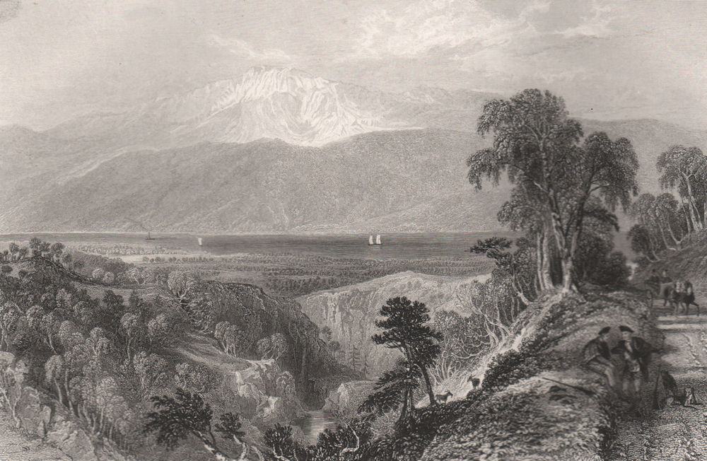 Loch Ness from above the Falls of Foyers. Inverness-shire. Scotland. ALLOM c1840