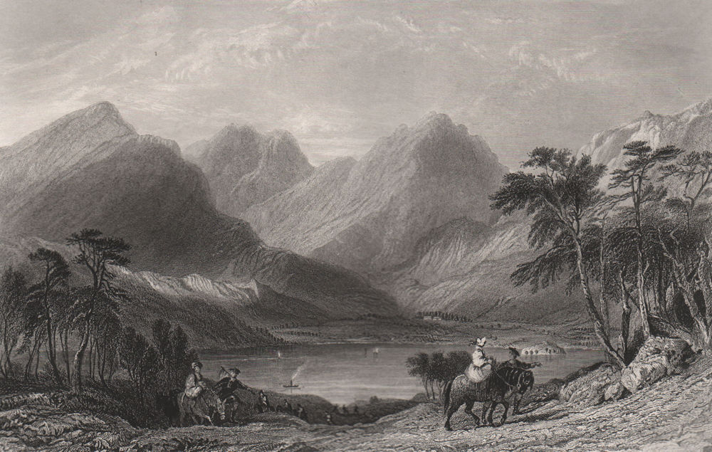 Associate Product Loch Lomond from the road above Inversnaid Mill, Stirling. Scotland. ALLOM c1840