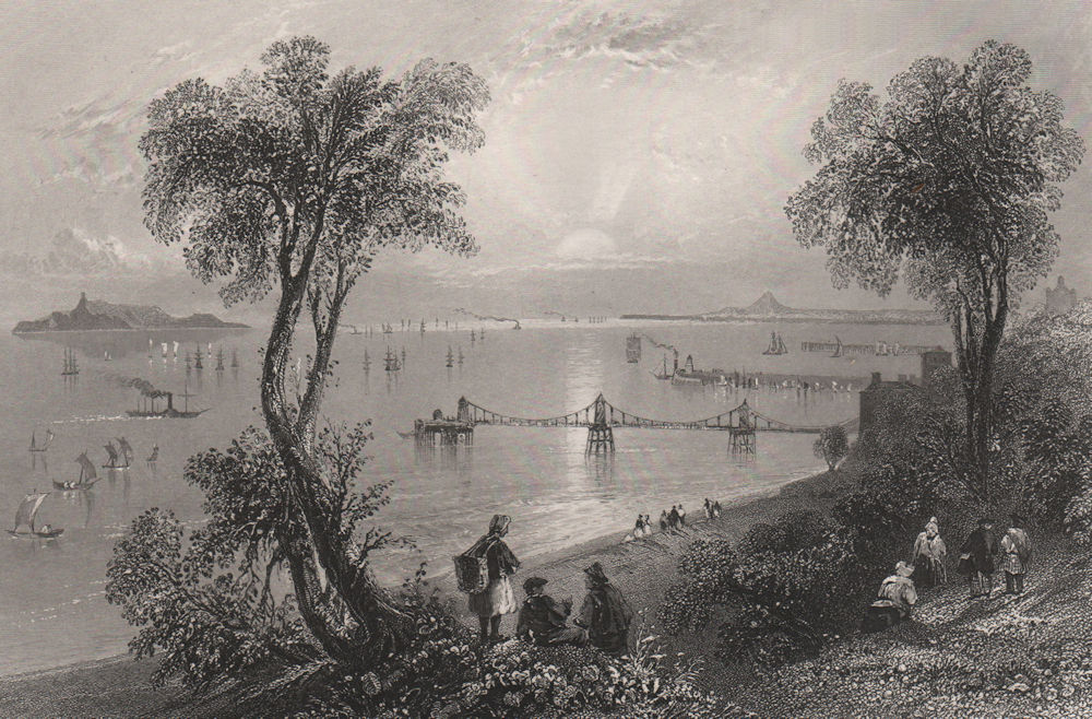 Newhaven Pier, Firth of Forth. Edinburgh. Scotland. BARTLETT c1840 old print