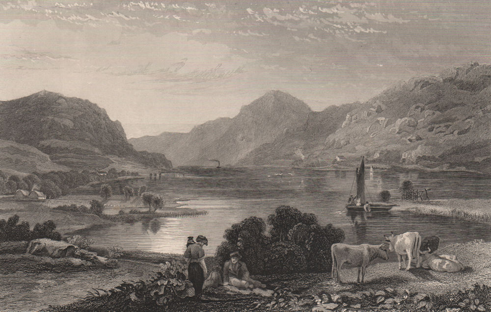 Loch Eck, Argyll & Bute, Scotland. FLEMING 1868 old antique print picture