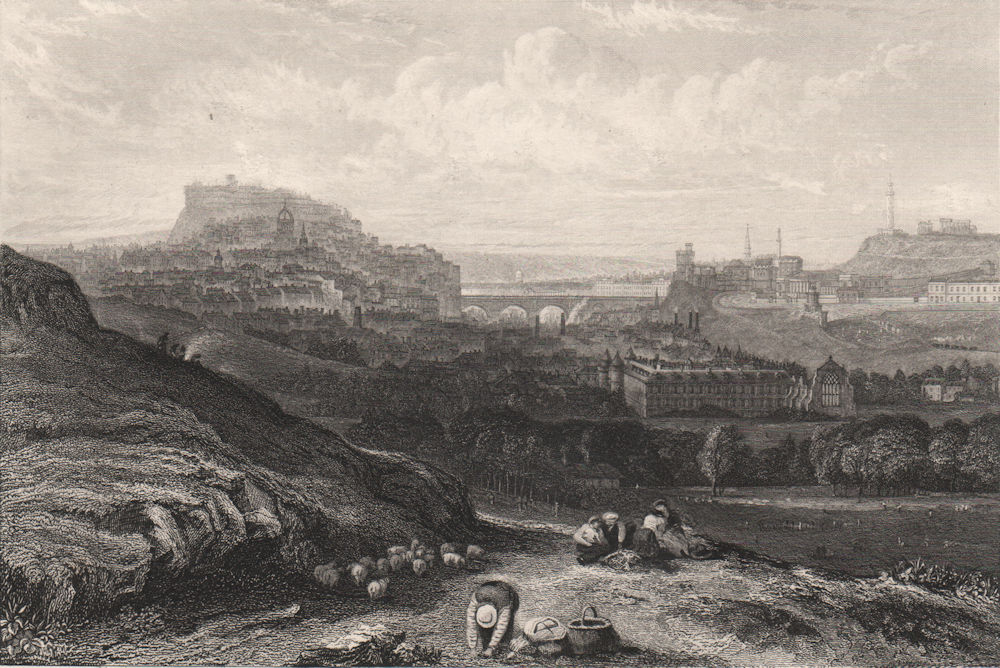 Edinburgh (from near St. Anthony's Chapel). Scotland. DICK 1868 old print