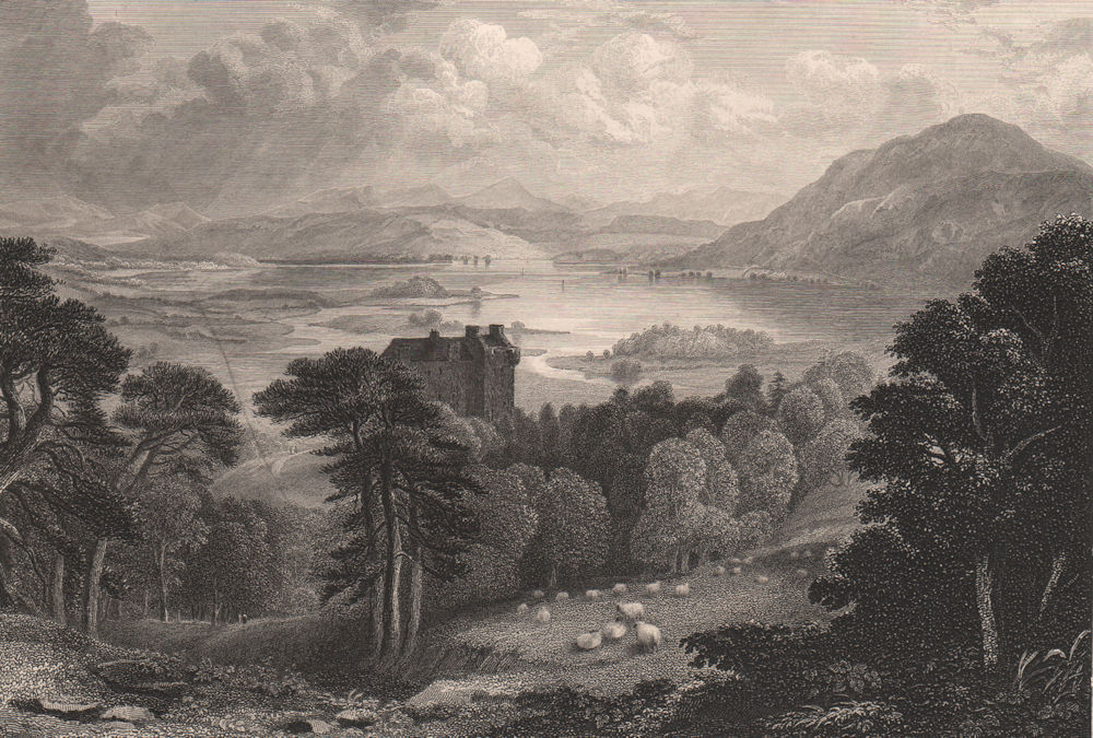 Loch Ken & Kenmure Castle, Dumfries & Galloway. Scotland. FLEMING 1868 print