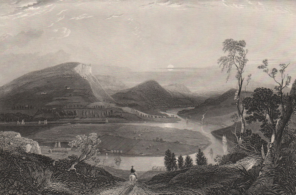 River Tay & Kinnoul Hill from east of Craigie. Perth, Scotland. MACKENZIE 1868