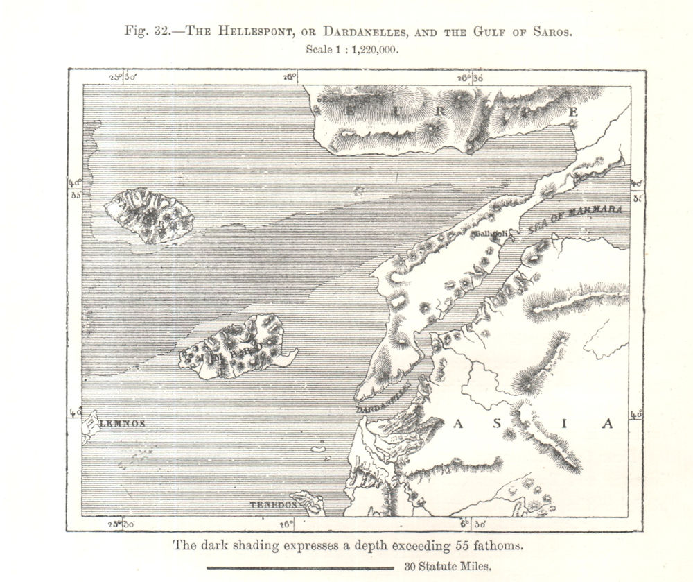 Associate Product Hellespont / Dardanelles & Gulf of Saros. Samothrace. Turkey. Sketch map 1885