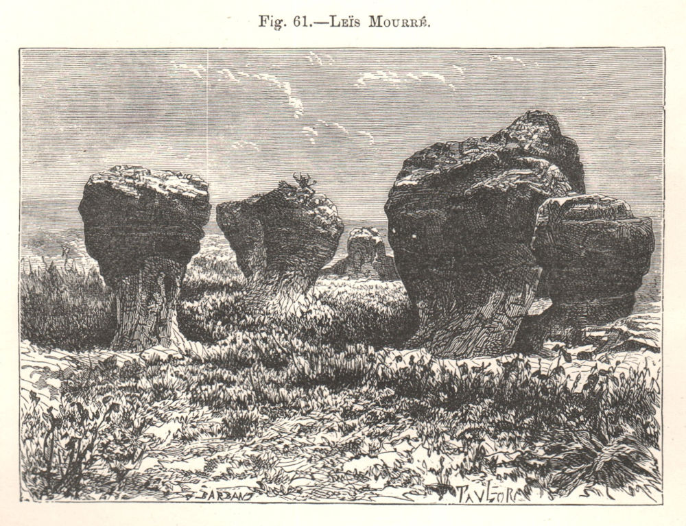 Leïs Mourré. Leis Mourre. Alpes-de-Haute-Provence 1885 old antique print