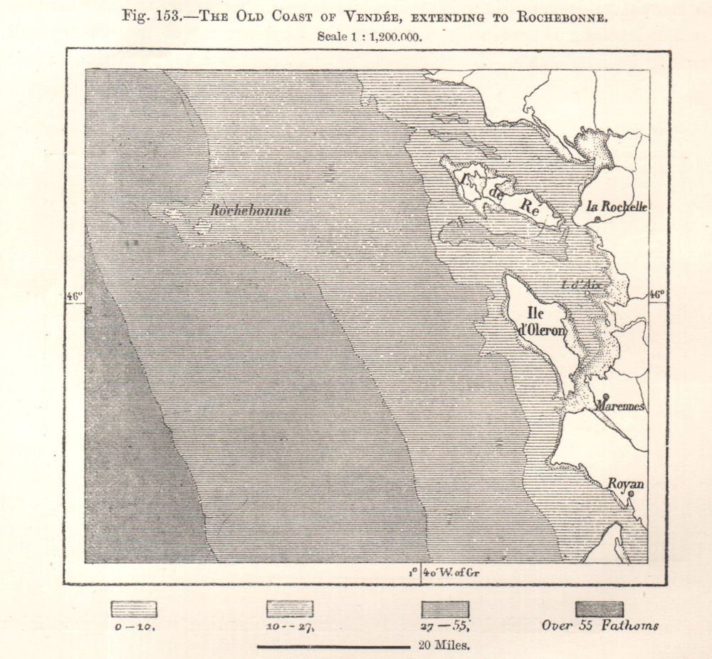 Associate Product Old Vendée coast. Ile de Ré/Oleron Rochebonne Charente-Maritime. Sketch map 1885
