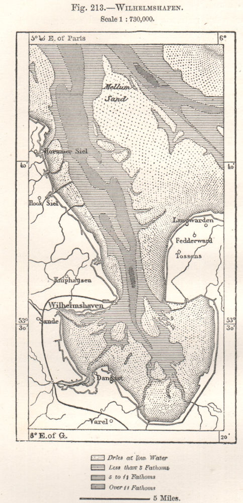 Wilhelmshafen & environs. Germany. Sketch map 1885 old antique plan chart