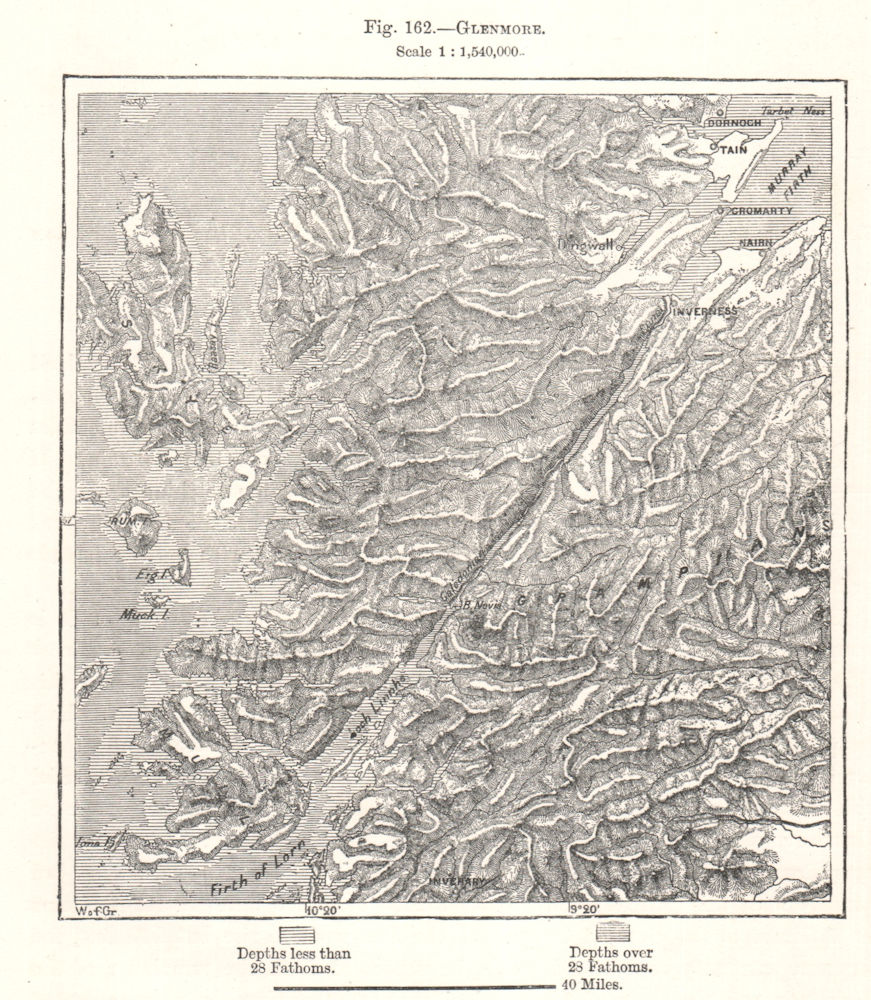 Associate Product Glenmore. Scotland Highlands. Sketch map 1885 old antique plan chart