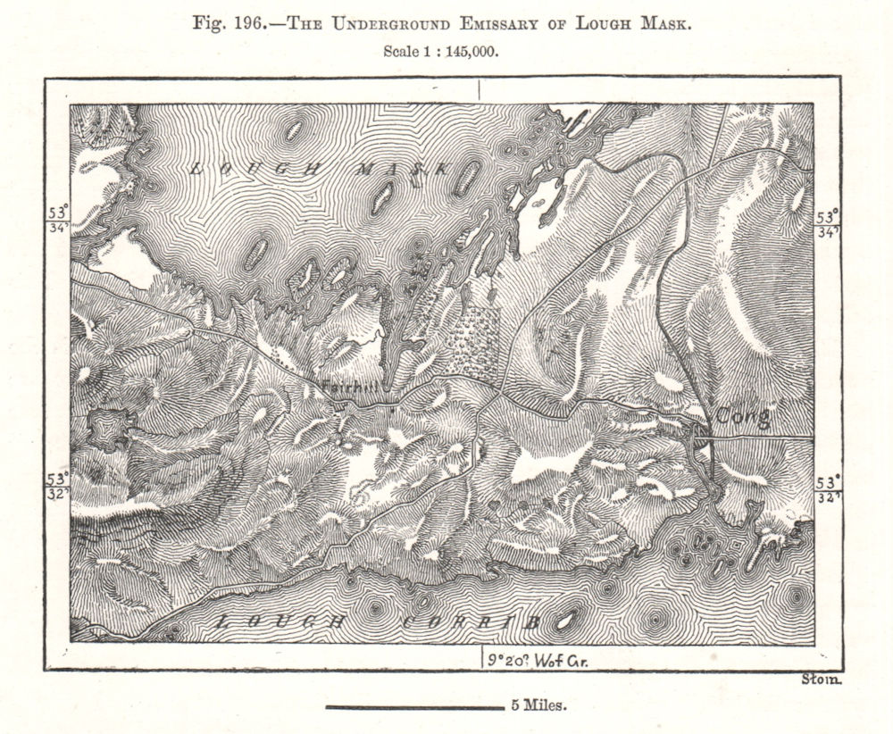 The underground emissary of Lough Mask. Fairhill. Ireland. Sketch map 1885