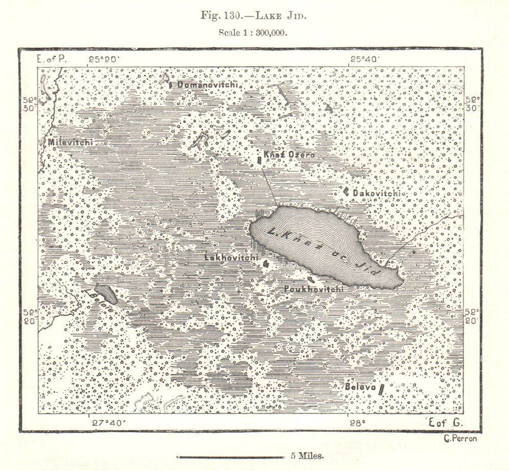 Associate Product Lake Chervonoye. Belarus. Sketch map 1885 old antique vintage plan chart