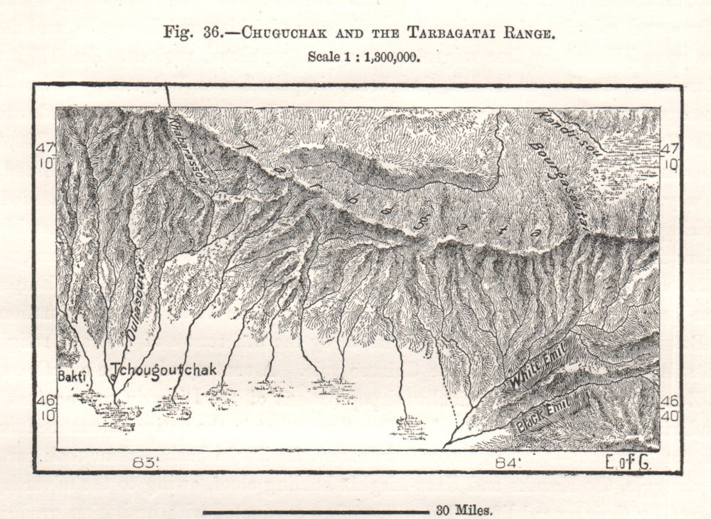 Associate Product Chuguchak Tacheng Qoqek Sawesek Chöchek. Tarbagatai Range. China Sketch map 1885
