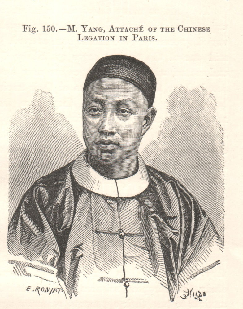 Associate Product M. Yang, Attache of the Chinese Legation in Paris. China 1885 old print