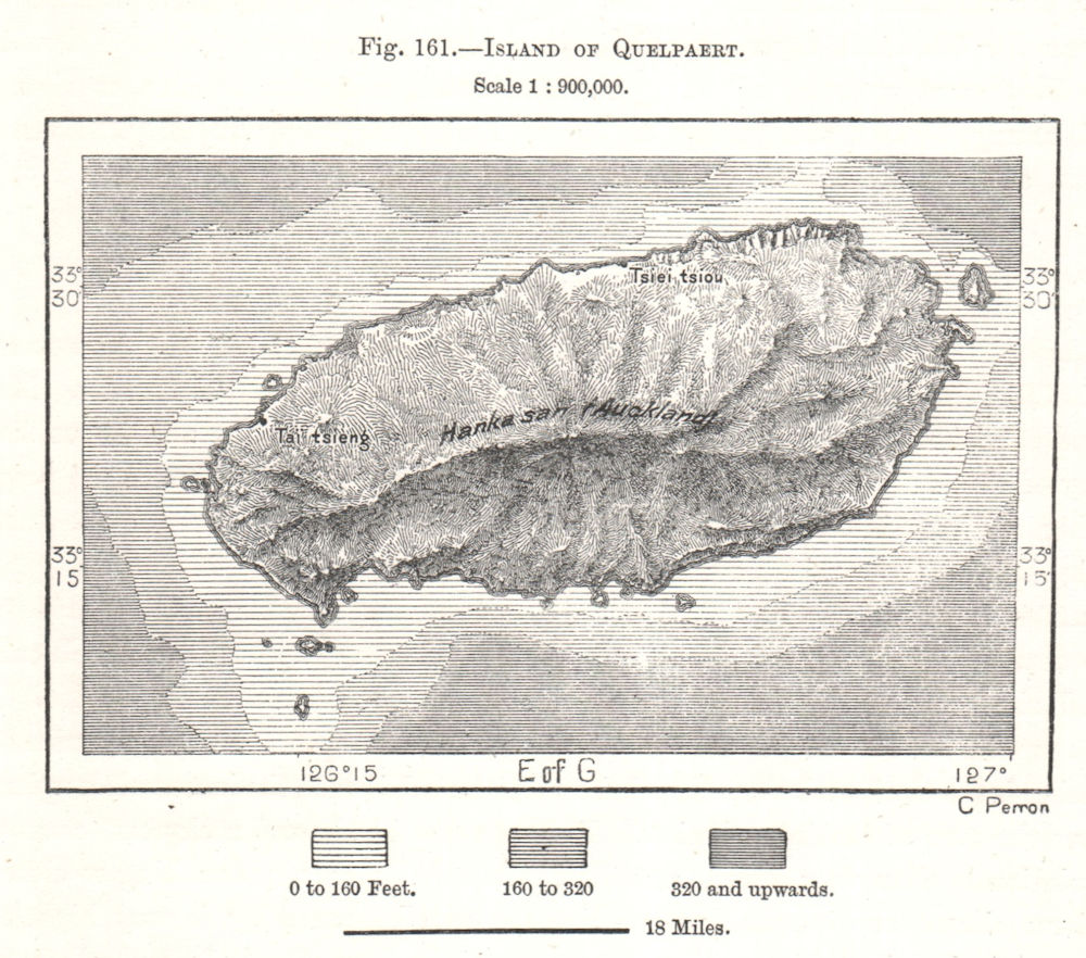 Island of Jeju. South Korea. Sketch map 1885 old antique plan chart