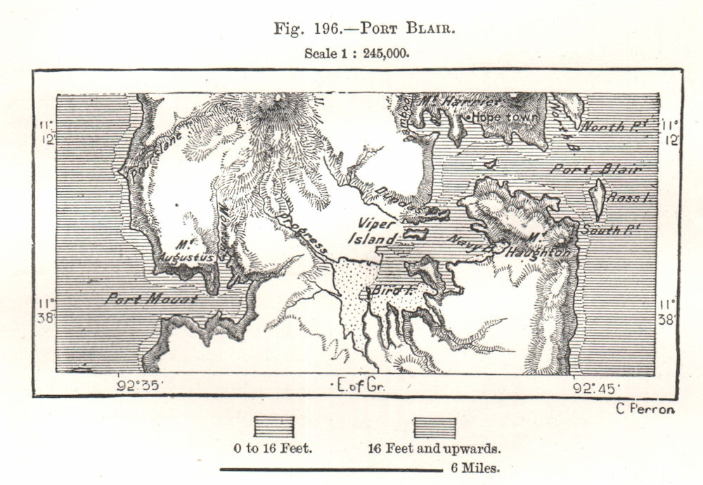 Port Blair. Andaman Islands. India. Sketch map 1885 old antique plan chart