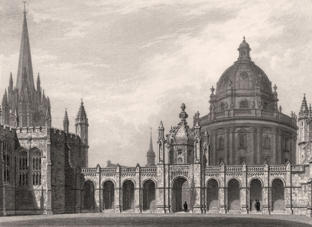 Associate Product The Radcliffe Library from All Souls College, Oxford, by John Le Keux 1837