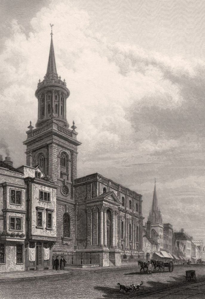 Associate Product All Saints Church, Oxford, by John Le Keux 1837 old antique print picture