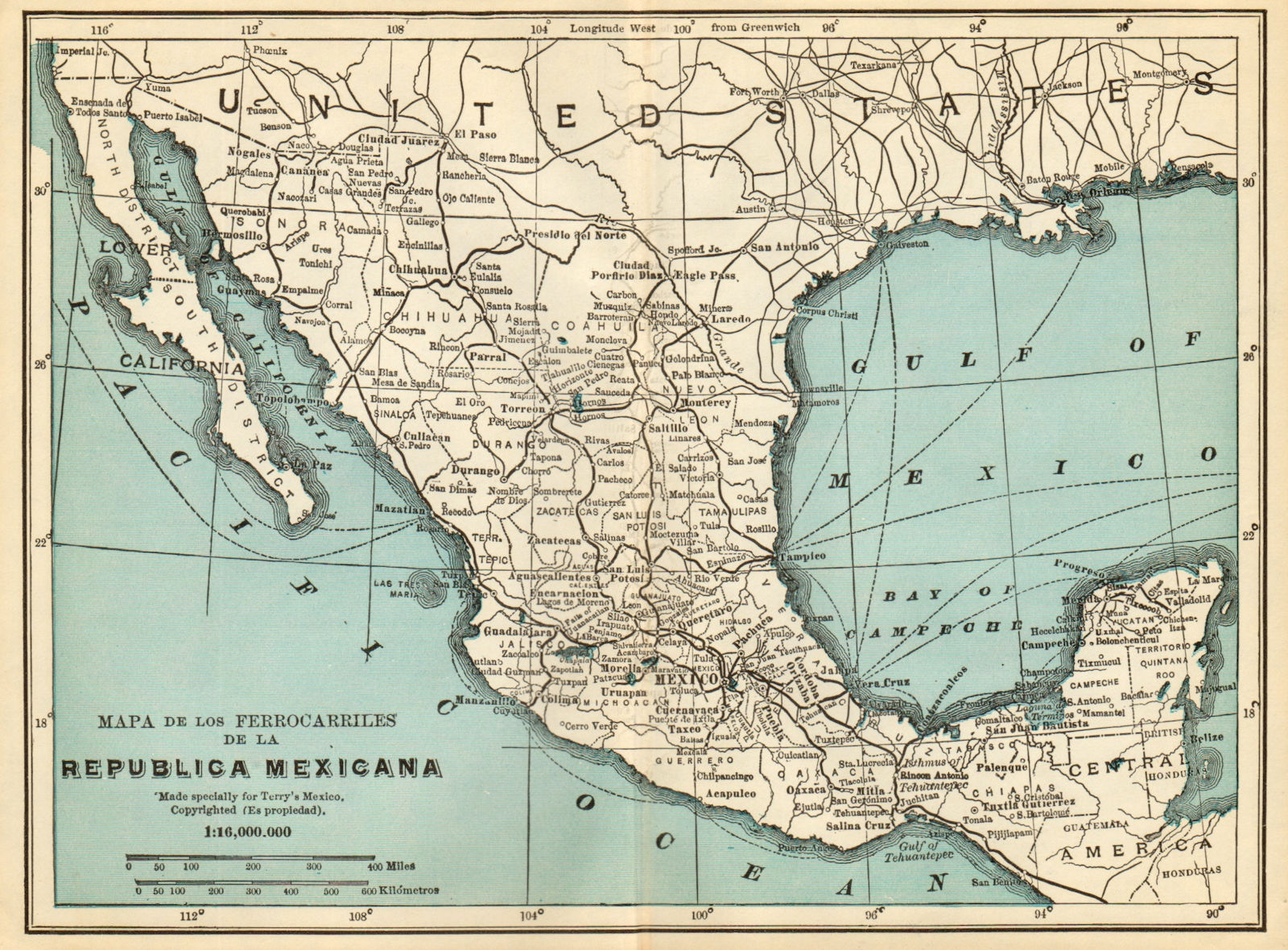 Associate Product MEXICAN RAILWAYS. Mapa de los ferrocarriles de la Republica Mexicana 1935