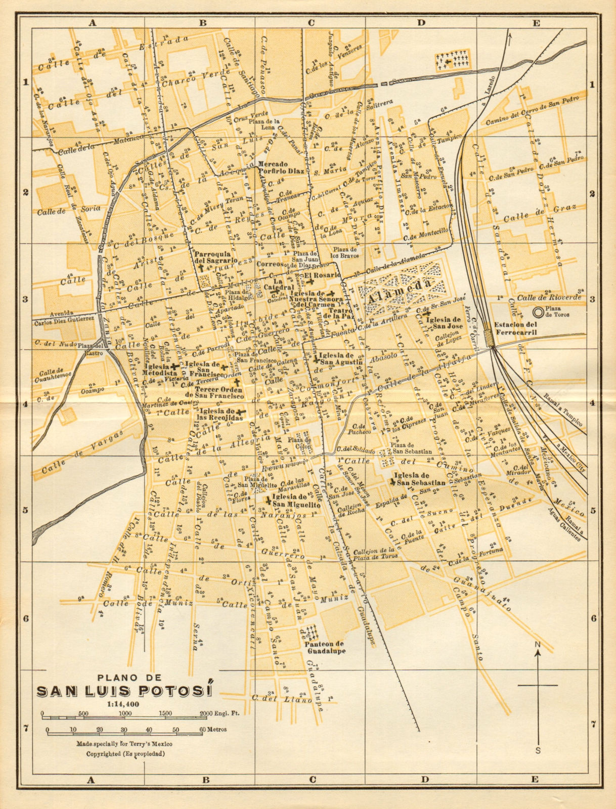 Associate Product Plano de SAN LUIS POTOSI, Mexico. Mapa de la ciudad. City/town plan 1935